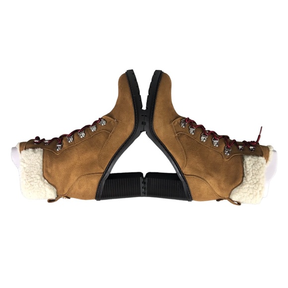 NINE WEST PEER Sherpa Cuff Block Heel Boots - Picture 7 of 11